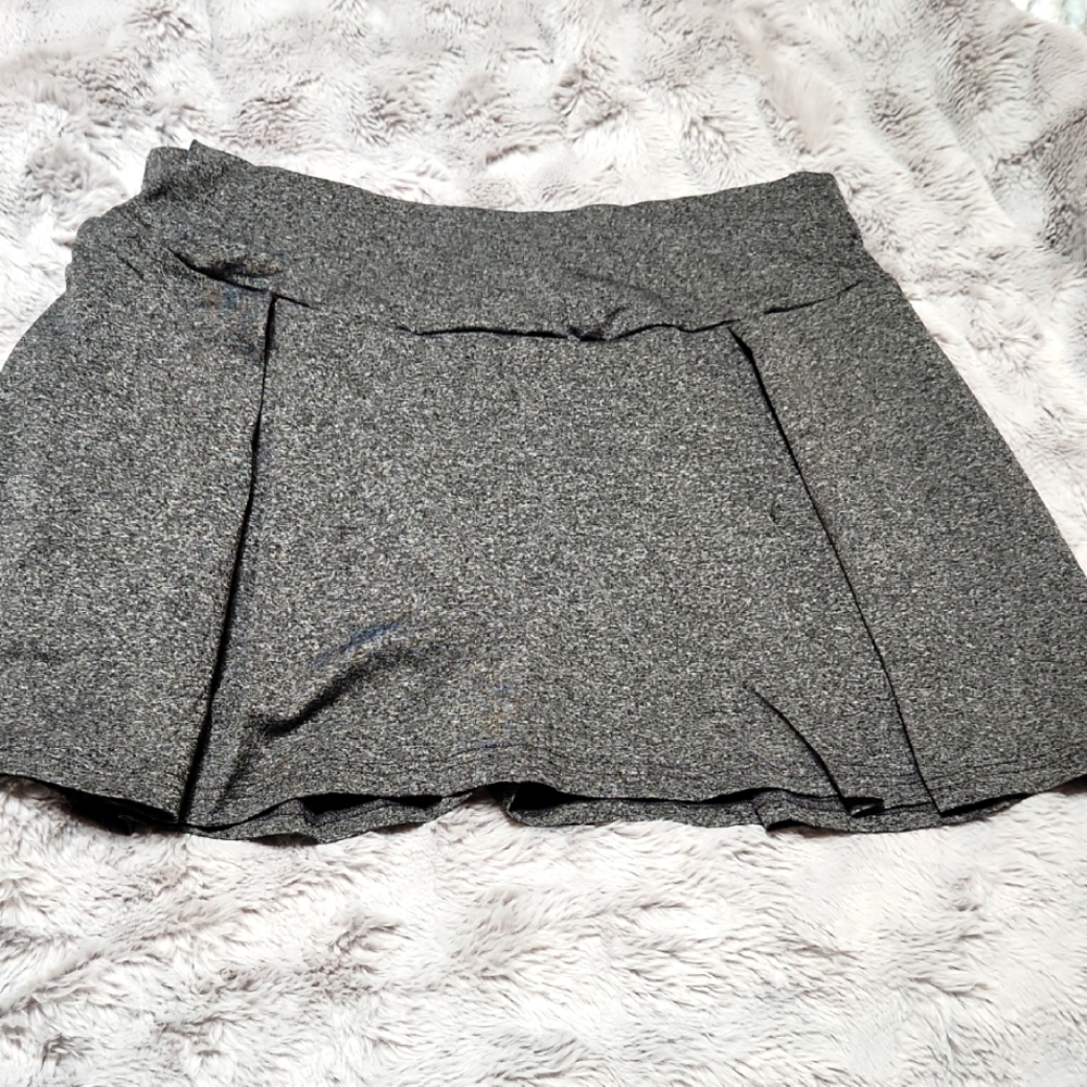 Grey Pleated Mini Skort With Shorts Attached. Size XXL